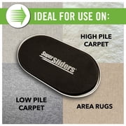 Super Sliders 3-1/2 x 6 Oval Furniture – 4 Pack, Smooth Plastic Sliders for Carpeted Surfaces (Beige)