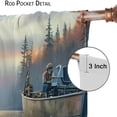 thumbnail image 4 of Retro Fishing Curtains Vintage Rustic Cabin Forest Nature Art Fisherman Blackout Window Treatment for Bedroom Living Room Decor Window Drapes 84" W X 84" L, 4 of 7