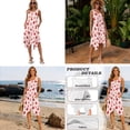 thumbnail image 5 of Xixirimido Heart Shape Paws Pink Print Couples Matching Vacation Outfits Men's Breathable Short Sleeve Shirt & Women's Irregular Hem Dress Coordinated Summer Wear for Dating, Size S, 5 of 7