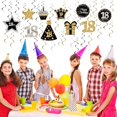 thumbnail image 3 of SURJDE 30 Pieces 18th Birthday Party Decorations, 18th Birthday Party Decorative Cards and Hanging Swirls Ceiling Decorations Shiny Celebration Hanging Swirls Decorations for 18th Birthday Par, 3 of 7