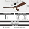 thumbnail image 6 of NOPAARD 52 Inch Smart Wood Ceiling Fan with Light, Ceiling Fans with Remote, Wifi Alexa and App Controls, Reversible Blades, Quiet DC Motor, Timing, High CFM, Dimmable LED Light, Red Walnut, 6 of 7
