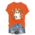 thumbnail image 5 of Akiihool Halloween Womens Clothes Plus Size Halloween Shirts for Women Pumpkin Graphic Tshirt Fall Casual Short Sleeve Tee Tops (Orange,3XL), 5 of 7
