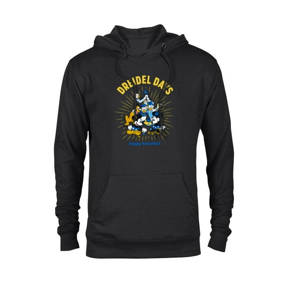 Disney Mickey & Friends Happy Hanukkah Dreidel Days - Pullover Hoodie for Adults - Customized-Black