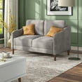 thumbnail image 6 of Furniture of America Litt Upholstered Fabric Gray Loveseat with Cushions, 6 of 10