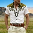 thumbnail image 2 of CONZONE Mens Buttons Down Shirts Short Sleeve Shirts for Men Trendy Western Cowboy Graphic Lapel Soft Lightweight Tops, 2 of 4