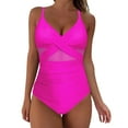 thumbnail image 1 of MKLEKYY Trajes De Baño Completo Mujer Women Mesh 1 Piece Swimwear Push Up Padded Bikini Swimsuit Training Athletic Swimwear Sport Shirred Tank Swimwear Vintage Bathing Suits, 1 of 4