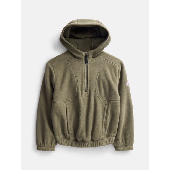 Ozark Trail Girl's Quarter Zip Fleece Hoodie, Size 4-18 & Plus