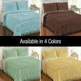 thumbnail image 3 of Collections Etc Calista Chenille Lightweight Bedspread with Fringe Border, Yellow, King, 3 of 8