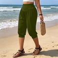 thumbnail image 6 of VBVC Women's Plus High Waisted Harem Capri Pants , Casual Summer Joggers For Women , Ladies' Lightweight Yoga Lounge Trousers with Pockets, Army Green , L-5XL, 6 of 9