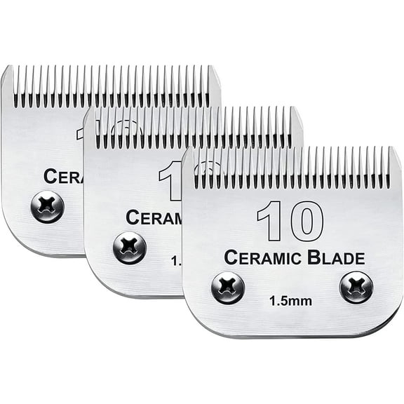 Detachable Pet Clipper Blades,Compatible with Most Andis,Oster A5,Wahl KM Series Clipper,Made of Ceramic Blade & Stainless Steel Blade