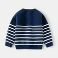 thumbnail image 5 of NAISIBABY Boys Sweater, Fashion Striped Knitted Long Sleeve Crew Neck Kids Casual Pullover Tops Navy 1T, 5 of 9