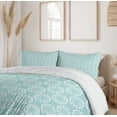 thumbnail image 6 of Ambesonne Aqua Duvet Cover Sets, Vintage Sun Flower, 2-King, Seafoam and White, 6 of 7