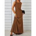 thumbnail image 3 of Mengpipi Womens Dresses Sleeveless Elegant Crew Neck A-Line Maxi Dresses S-XXL, 3 of 5