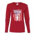 thumbnail image 2 of Wild Bobby, American by Birth Christian by The Grace of GOD Inspirational/Christian Women Graphic Long Sleeve Tee, Red, Medium, 2 of 6