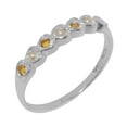 thumbnail image 1 of LBG British Made 18k White Gold Cultured Pearl & Citrine Womens Eternity Ring - 33 size options - Size 8.75, 1 of 9