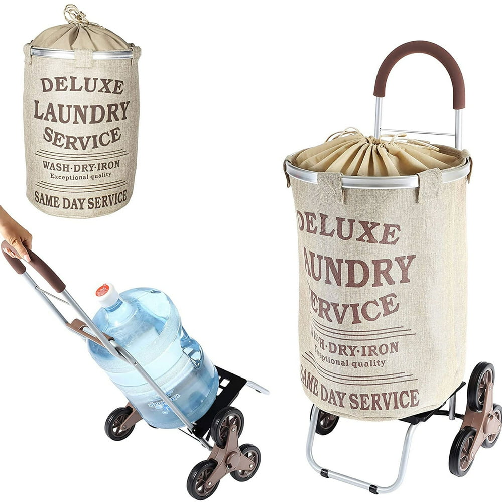 dbest products 38 Inch Stair Climber Trolley Dolly with Laundry Hamper