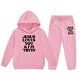 thumbnail image 5 of Baby Girl Outfits Children's Long Sleeved Hooded Hoodie Set Clothes for Girls 3-4 Years, 5 of 5