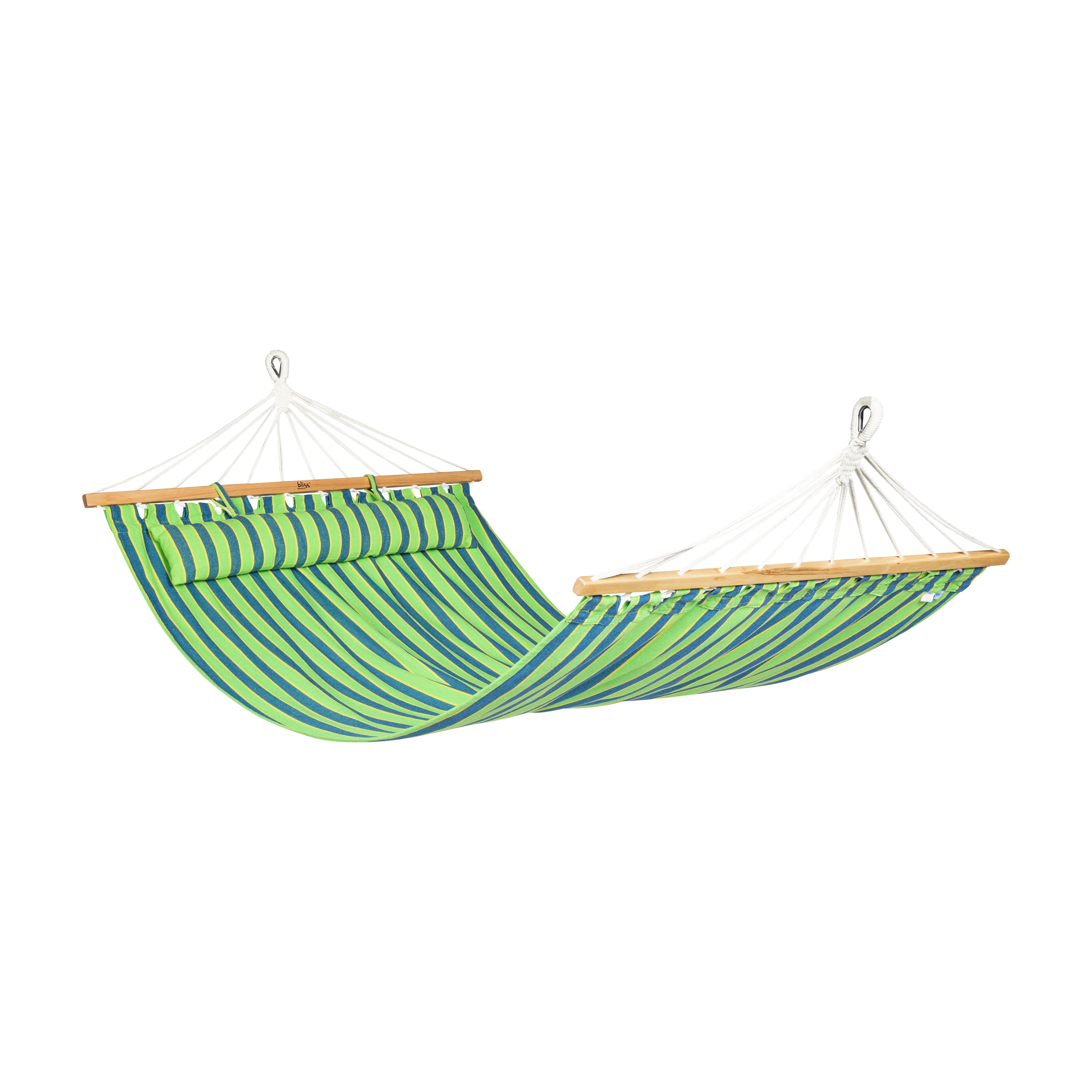Bliss Hammocks Caribbean Hammock w/ Pillow - Mediterranean Stripe, 80" L x 48" W