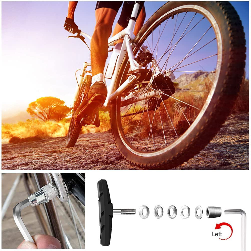 Bike Brake Pads Set with Hex Nuts/Wrench and Spacers V Bicycle Brake Blocks Set 70 mm,Red SENDILI 2 Pairs V Bike Brake Pads 