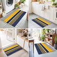 thumbnail image 4 of Entryway Rug 2'x3', Navy Yellow Grey Stripes Kitchen Runner Rugs Non-Slip Carpet Mats, Abstract Lines Geometric Modern Bedside Rugs Runners Washable Floor Carpet for Bathroom Laundry Room, 4 of 8