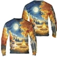 thumbnail image 3 of Hello Fall Pomeranian Enjoys Warm Campfire Autumn Night Bright Moon All Over Print 3D Sweatshirt Unisex Merch Pom Dog Lover Gifts - 01008, 3 of 6