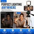 thumbnail image 5 of Acuvar Vlogging Kit For iPhone Android And Cameras With Wireless Microphone, 50 Inch Tripod, LED Light And Remote For Streaming And Content Creation, 5 of 9
