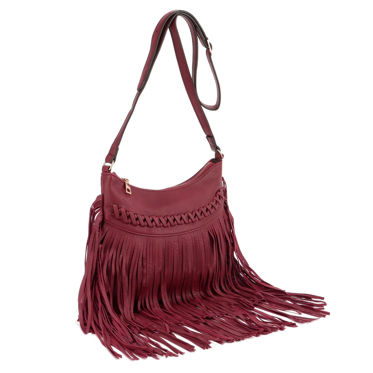 Leather Fringe Purse for Women Trendy Western Tassel Crossbody Bag Vintage Hobo Black Shoulder Messenger Bag