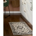 thumbnail image 3 of TOWN & COUNTRY LUXE Livie Forever Vintage Everwash® Washable Multi-Use Decorative Rug, Kitchen Rug, Low-Profile Door Mat, Bedroom Rug and Dorm Room Rug with Non-Slip Backing, Ivory/Black, 24"x40", 3 of 7