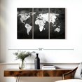 thumbnail image 3 of Elephant Stock Iron Impression World Map Wall Art - Horizontal Multi Panel Canvas - Living Room Wall Decor - Map Multi Panel - Gray And White Decor - 38" x 24", 3 of 8