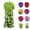 Green, variant on Outdoor Artificial Hanging Orchid, Six Ear Faux Flowers Basket, Fake Hanging Plant for Balcony Yard Wedding Home Party Decor