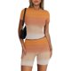 thumbnail image 2 of Blusas para Mujeres Casual Sólido Manga Corta Blusa de Cuello Redondo Y Pantalones Cortos Cintura Elástica Set de Dos Piezas, 2 of 4