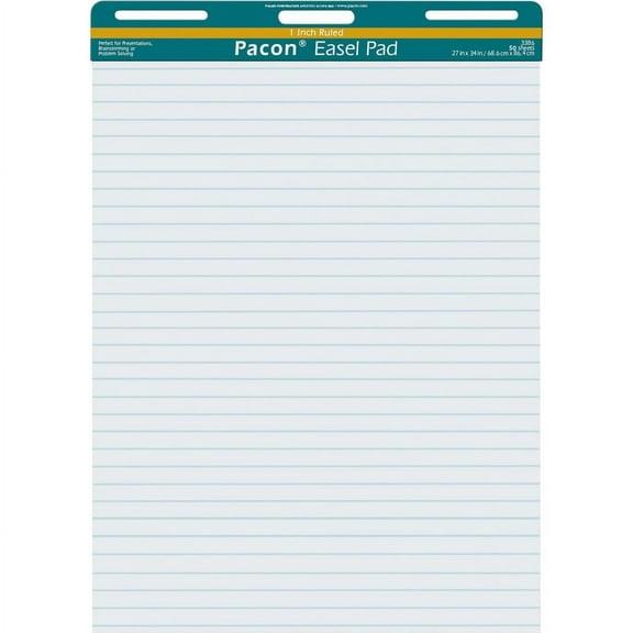 Pacon® Easel Pad, 1" Ruled, 27" x 34", 50 Sheets, Paper
