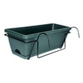thumbnail image 4 of koolsoo Balcony Railing Planter Flower Pot Vegetables Growing Container Window Box Planter Plant Basket for Farmhouse Patio Yard Deck dark green, 4 of 9