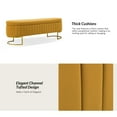 thumbnail image 3 of 55" Storage Bench Flip Top Upholstered Compartments End of Bed Bench Entryway Mustard, 3 of 7