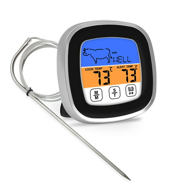Termómetro de cocina para carne, barbacoa, sonda de temperatura de cocción, temporizador (negro) Tmvgtek Piezas de repuesto para herramientas