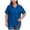 Blue, variant on Staron Plus Size Tops for Women Summer Short Sleeve Collared Side Slit Casual Loose Blouse Shirt, Gray L
