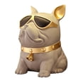 thumbnail image 3 of Caja de pañuelos para perros, cajas de almacenamiento para perros, decoración del hogar, escultura de perro de resina de mesa moderna para tocador, Marrón perfecl Estuche de pañuelos de animales, 3 of 8