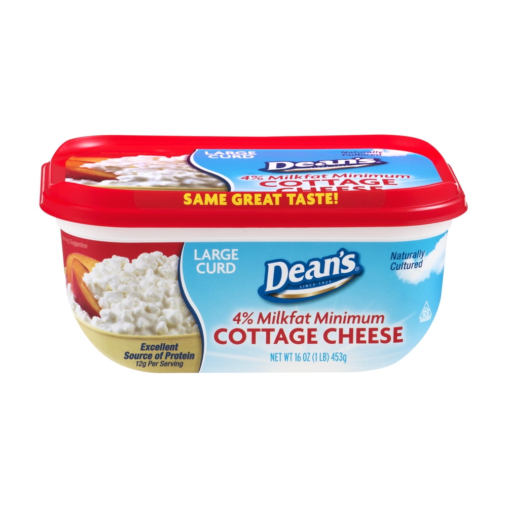 Dean S 4 Milk Fat Large Curd Cottage Cheese 16 Oz Walmart Com