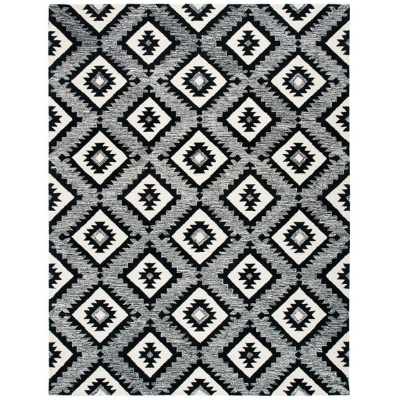 SAFAVIEH Aspen Michaelangelo Southwestern Wool Area Rug, Charcoal/Black, 8' x 10'
