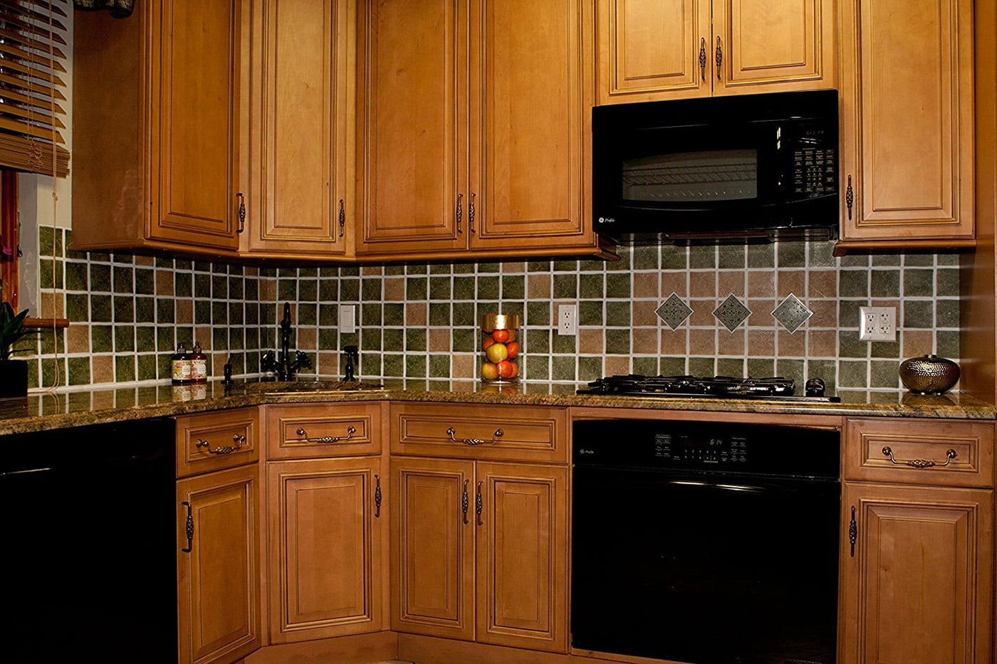 Vinyl Wall Tiles Kitchen Bathroom Sticky Wall Tiles Peel N' Stick 27PC Tiles (4" x 4", Emerald)