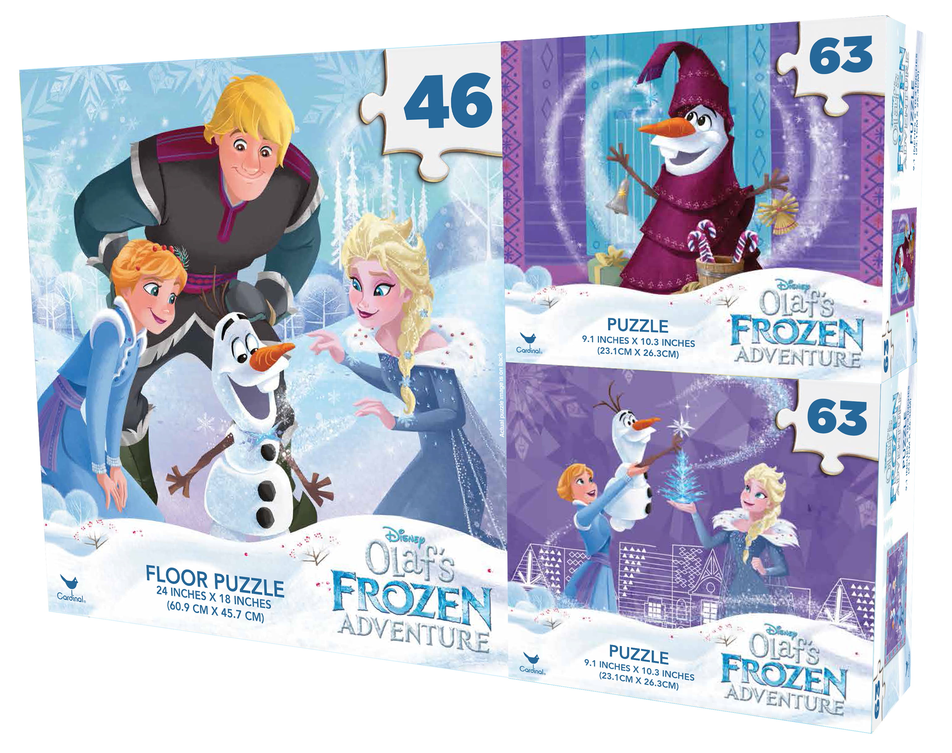 NEW OFFICIAL DISNEY FROZEN JIGSAW PUZZLE TRIO PUZZLE GAME 3 IN 1 FROZEN PUZZLES 