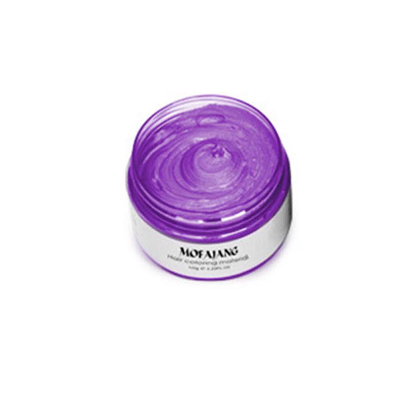 MOFAJANG Hair Color Wax Temporary Hair Dye Unisex Purple Grey Blue