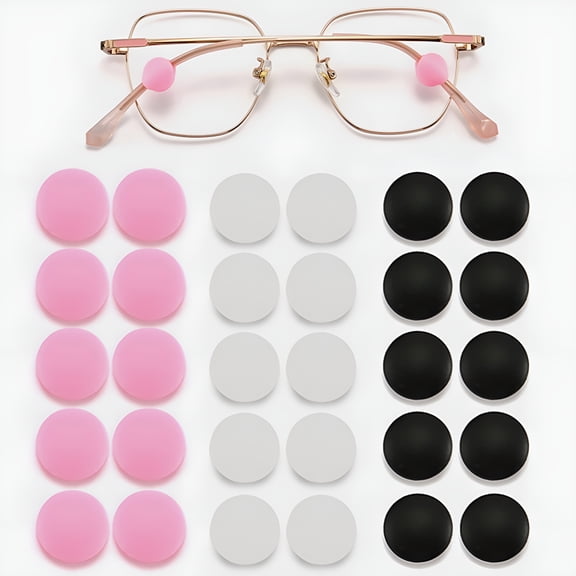 GJX 10 Pairs Silicone Anti-Slip Eyeglass Ear Grips - Lightweight Glasses Retainer for Spectacles, Sunglasses, Reading Glasses