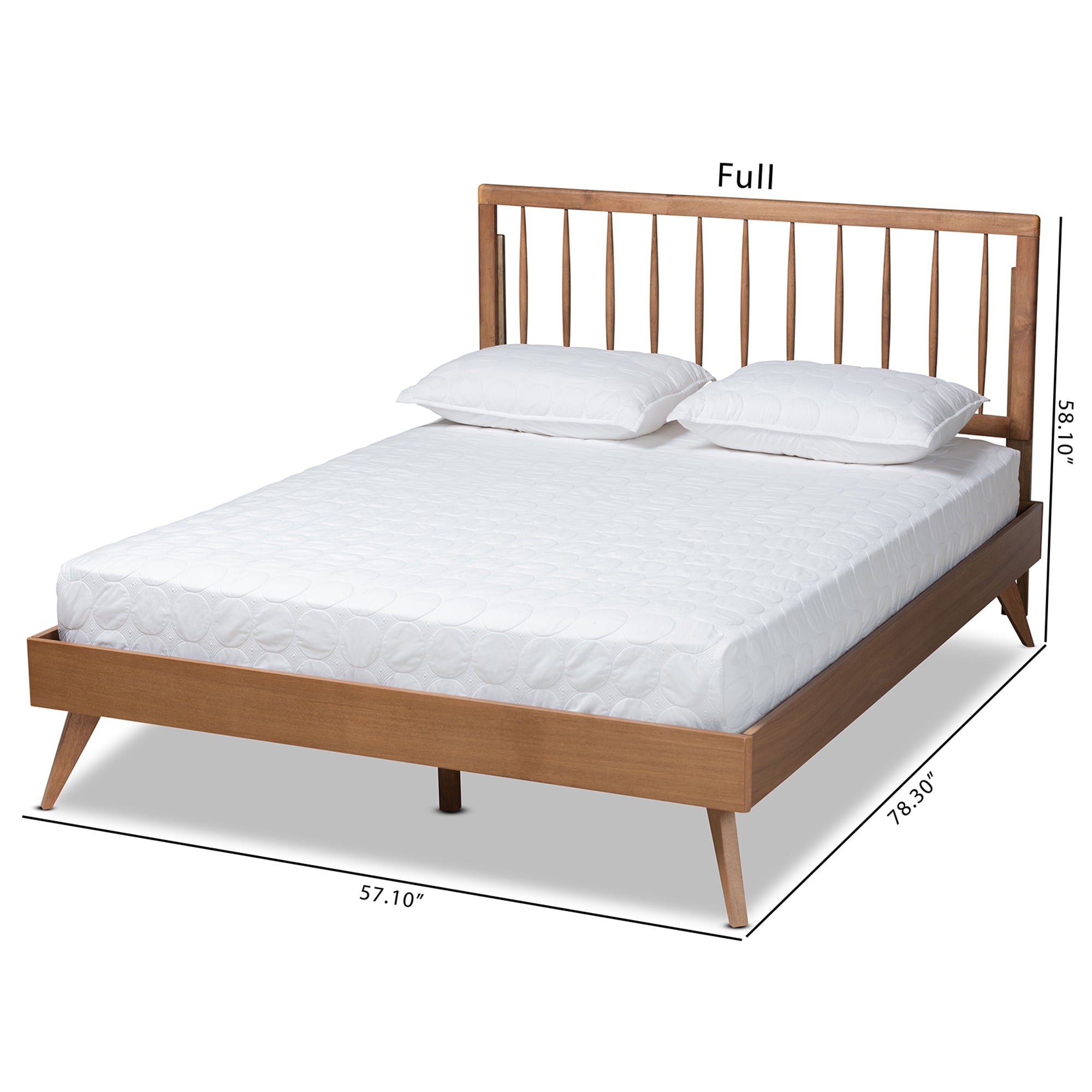 Baxton Studio Toru Mid-Century Wood Platform Bed, King, Ash Walnut