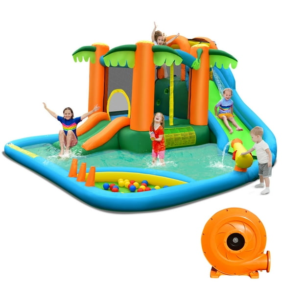 Infans Inflatable Water Slide Park Kid Bounce House w/ Upgraded Handrail & 780W Blower
