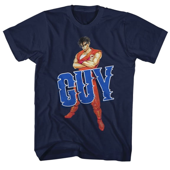 Final Fight Guy Navy Adult T-Shirt 6Xl