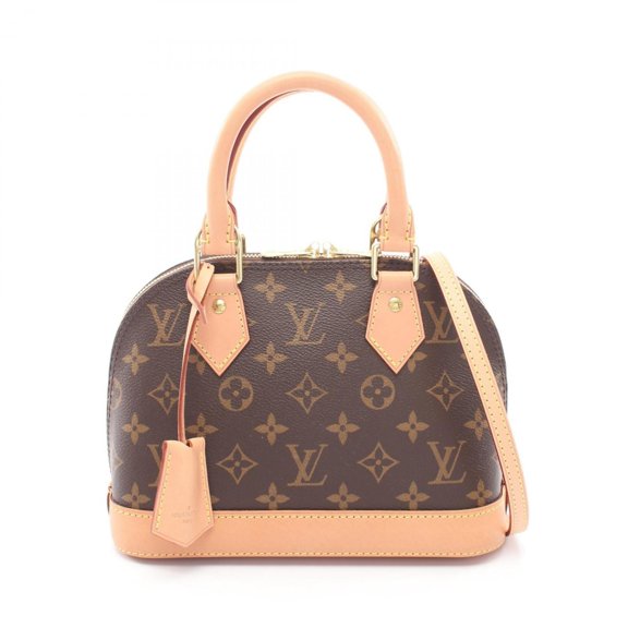 Pre-Owned Louis Vuitton Alma BB Monogram 2-Way Handbag, Coated Canvas Leather, Women's, Brown,...