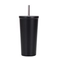 thumbnail image 1 of Taza de café de oficina con frasco de vacío de doble capa al vacío con taza de paja de acero inoxidable de 500ml, 1 of 5