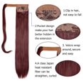 thumbnail image 4 of Extension de Queue de Cheval Droite 61 cm Extension de Cheveux Synthétiques Postiche pour Femmes 130G, 4 of 5