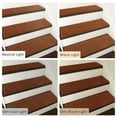 thumbnail image 5 of Pure Era Bullnose 9" x 30" Carpet Stair Treads Protector Cover Indoor Non Slip Self Adhensive Set of 7,Redwood Brown, 5 of 10